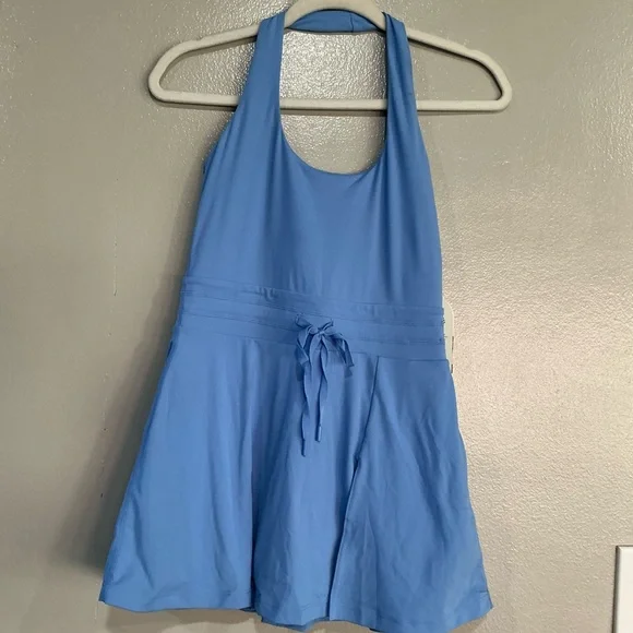 NWT BLOGILATES Women’s Game Set Match Halter Active Dress. Blue S - Picture 4 of 13